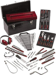 GearWrench - 89 Piece 1/4 & 3/8" Drive Aviation Tool Set - Comes in Steel Tote Box - USA Tool & Supply