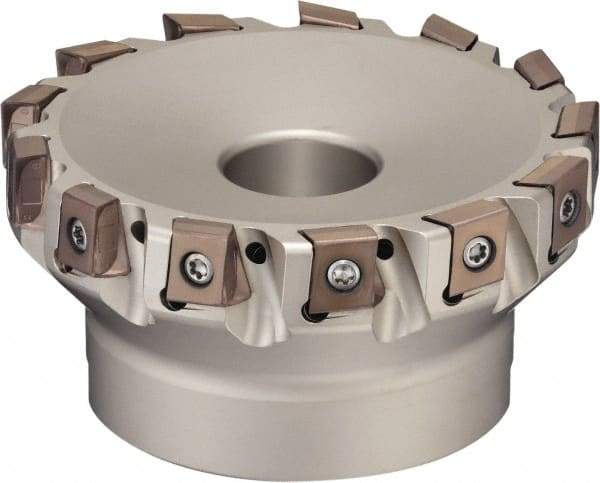 Sumitomo - 6 Inserts, 2-1/2" Cut Diam, 1.1" Arbor Diam, 12mm Max Depth of Cut, Indexable Square-Shoulder Face Mill - 0/90° Lead Angle, 1-3/4" High, LNEX0804.. Insert Compatibility, Through Coolant, Series TSX - USA Tool & Supply