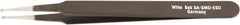 Wiha - 4-23/32" OAL SS-SA ESD Safe Tweezers - Micro Tip Straight & Slotted - USA Tool & Supply