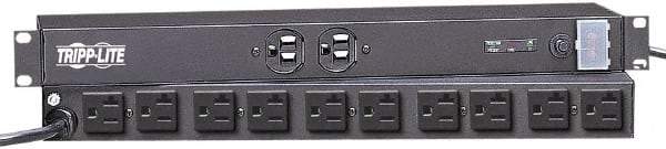 Tripp-Lite - 12 Outlets, 120 VAC15 Amps, 10' Cord, Power Outlet Strip - Floor, Keyhole Mount, 5-15 NEMA Configuration, 4" Strip - USA Tool & Supply