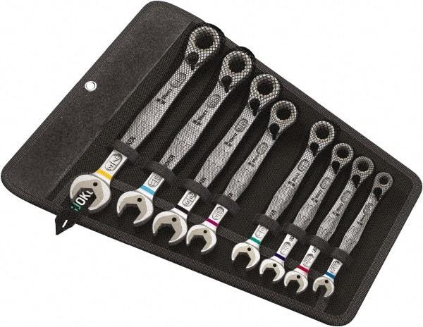 Wera - 11 Piece, 8mm to 19mm, Combination Wrench Set - Metric Measurement Standard, Chrome Vanadium Finish, Comes in Nylon Pouch - USA Tool & Supply