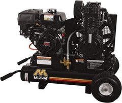 MI-T-M - 9.0 hp, 17.2 CFM, 175 Max psi, Two Stage Portable Fuel Air Compressor - Honda GX270 OHV Engine - USA Tool & Supply