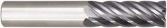 Niagara Cutter - 1/4", 6 Flute, Single End, Solid Carbide, 0.015" Corner Radius End Mill - 2" OAL, 38° Helix, Right Hand Flute, 5/8" LOC, Right Hand Cut - USA Tool & Supply