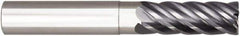 Niagara Cutter - 1/2", 6 Flute, Single End, Solid Carbide, 0.06" Corner Radius End Mill - 4" OAL, 38° Helix, Right Hand Flute, 1-1/8" LOC, Right Hand Cut, 2" Extended Reach - USA Tool & Supply