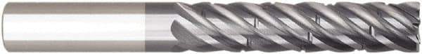 Niagara Cutter - 1/2", 1-5/8" LOC, 1/2" Shank Diam, 4" OAL, 6 Flute, Solid Carbide Square End Mill - Single End, AlTiN Finish, Spiral Flute, 38° Helix, Right Hand Cut, Right Hand Flute, Series SCS638 - USA Tool & Supply
