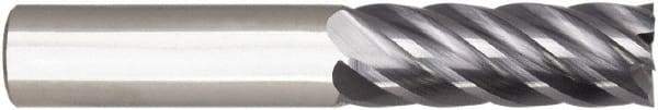Niagara Cutter - 1/8", 5/16" LOC, 1/4" Shank Diam, 2" OAL, 6 Flute, Solid Carbide Square End Mill - Single End, AlTiN Finish, Spiral Flute, 38° Helix, Right Hand Cut, Right Hand Flute, Series S638 - USA Tool & Supply