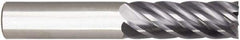 Niagara Cutter - 5/16", 3/4" LOC, 5/16" Shank Diam, 2" OAL, 6 Flute, Solid Carbide Square End Mill - Single End, AlTiN Finish, Spiral Flute, 38° Helix, Right Hand Cut, Right Hand Flute, Series S638 - USA Tool & Supply