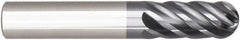 Niagara Cutter - 5/16" Diam, 5/16" LOC, 6 Flute Solid Carbide Ball End Mill - AlTiN Finish, Single End, 2" OAL, 5/16" Shank Diam, Spiral Flute - USA Tool & Supply