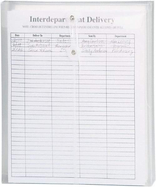 SMEAD - 8-1/2 x 11", Letter Size, Transparent Clear, Poly String & Button Envelope - USA Tool & Supply