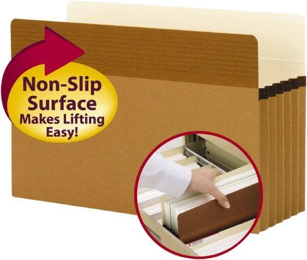 SMEAD - 8-1/2 x 14", Legal, Redrope, Expansion Folders - Straight Tab Cut Location - USA Tool & Supply