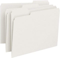 SMEAD - 8-1/2 x 11", Letter Size, White, File Folders with Top Tab - 11 Point Stock, 1/3 Tab Cut Location - USA Tool & Supply