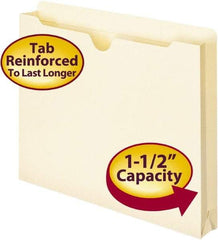 SMEAD - 8-1/2 x 11", Letter Size, Manila, File Jacket - 11 Point Stock, Straight Tab Cut Location - USA Tool & Supply