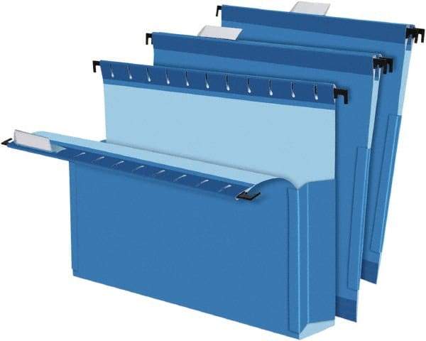 Pendaflex - 8-1/2 x 11", Letter Size, Blue, Hanging File Folder - 1/5 Tab Cut Location - USA Tool & Supply