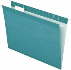 Pendaflex - 8-1/2 x 11", Letter Size, Aqua, Hanging File Folder - 11 Point Stock, 1/5 Tab Cut Location - USA Tool & Supply