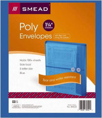 SMEAD - 8-1/2 x 11", Letter Size, Transparent Blue, Poly String & Button Envelope - USA Tool & Supply