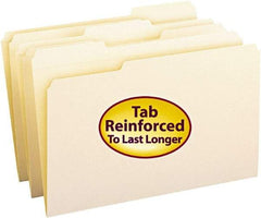 SMEAD - 8-1/2 x 14", Legal, Manila, File Folders with Top Tab - 11 Point Stock, 1/3 Tab Cut Location - USA Tool & Supply