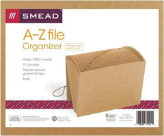 SMEAD - 8-1/2 x 11", Letter Size, Kraft, A-Z Indexed Expanding Files - USA Tool & Supply
