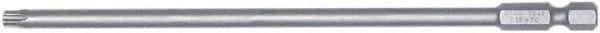 Wiha - T9 Torx Bit - 1/4" Hex Drive, 6" OAL - USA Tool & Supply