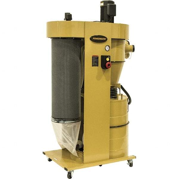 Powermatic - 0.3µm, 230 Volt Portable Dust Collector with Filter - 54-1/2" Long x 85-1/4" High, 8 CFM Air Flow - USA Tool & Supply