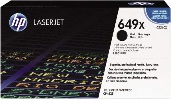Hewlett-Packard - Black Toner Cartridge - Use with HP Color LaserJet Enterprise CP4525 - USA Tool & Supply