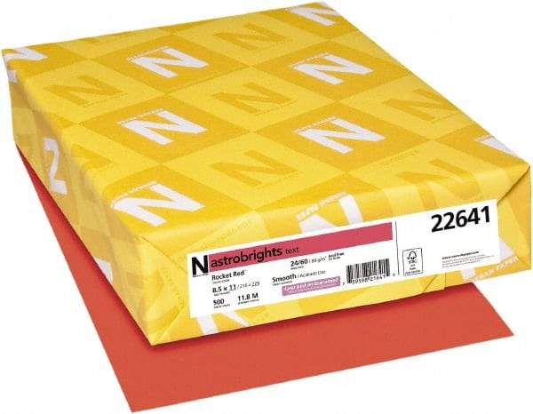 Neenah Paper - 8-1/2" x 11" Rocket Red Colored Copy Paper - Use with Laser Printers, Copiers, Inkjet Printers - USA Tool & Supply