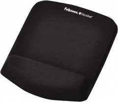 FELLOWES - Black Mouse Pad/Wrist Rest - Use with Mouse - USA Tool & Supply