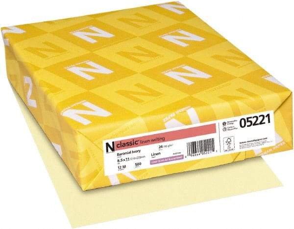 Neenah Paper - 8-1/2" x 11" Baronial Ivory Copy Paper - Use with Laser Printers, Copiers, Inkjet Printers - USA Tool & Supply