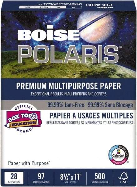 Boise - 8-1/2" x 11" White Copy Paper - Use with Laser Printers, Copiers, Inkjet Printers - USA Tool & Supply