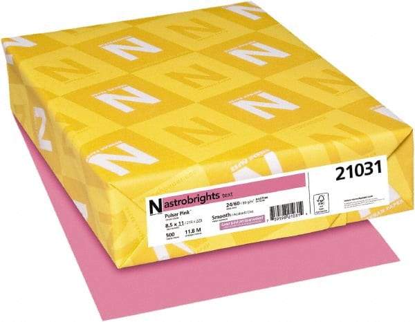 Neenah Paper - 8-1/2" x 11" Pulsar Pink Colored Copy Paper - Use with Laser Printers, Copiers, Inkjet Printers - USA Tool & Supply