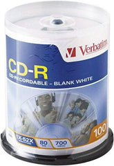 Verbatim - White CD-R Discs - Use with CD, DVD - USA Tool & Supply