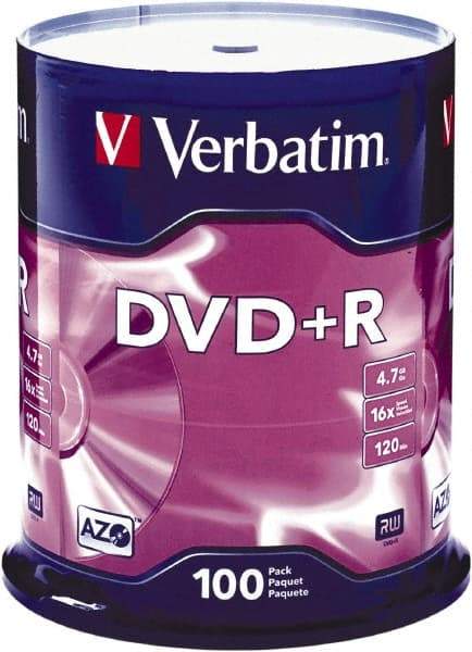 Verbatim - Silver DVD+R Disc - Use with CD, DVD - USA Tool & Supply