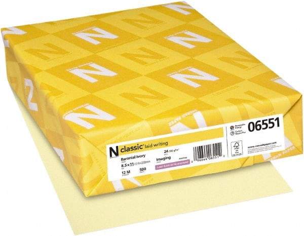 Neenah Paper - 8-1/2" x 11" Baronial Ivory Copy Paper - Use with Laser Printers, Copiers, Inkjet Printers - USA Tool & Supply