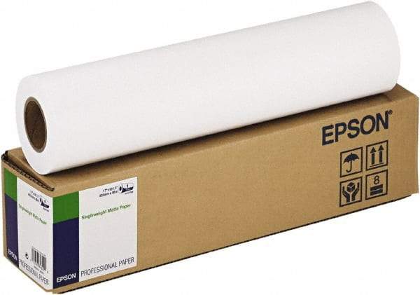 Epson - White Paper-Photo Print Roll - Use with Inkjet Printers - USA Tool & Supply