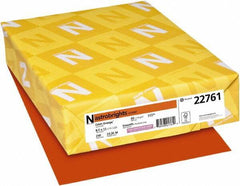 Neenah Paper - 8-1/2" x 11" Orbit Orange Colored Copy Paper - Use with Laser Printers, Copiers, Inkjet Printers - USA Tool & Supply