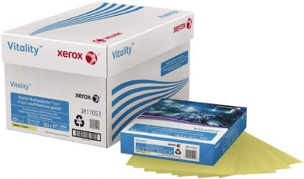 Xerox - 8-1/2" x 11" Yellow Colored Copy Paper - Use with Copiers, Printer, Fax Machines - USA Tool & Supply