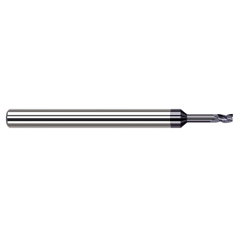 Square End Mill: 1/4'' Dia, 3/8'' LOC, 1/4'' Shank Dia, 4'' OAL, 4 Flutes, Solid Carbide Single End, AlTiN Finish, 30 ° Helix, Centercutting, RH Cut, RH Flute