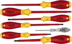 Wiha - 7 Piece Phillips, Slotted & Square Screwdriver Set - Comes in Box - USA Tool & Supply