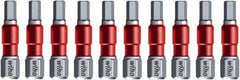 Wiha - 5mm Hex Bit - 1/4" Hex Drive, 1-9/64" OAL - USA Tool & Supply