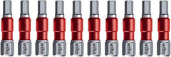 Wiha - 4mm Hex Bit - 1/4" Hex Drive, 1-9/64" OAL - USA Tool & Supply