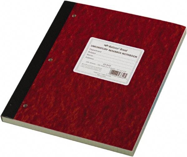 National Brand - 200 Sheet, 9-1/4 x 11", Quadrille Lab Notebook - Brown - USA Tool & Supply