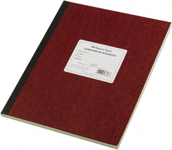 National Brand - 75 Sheet, 9-1/4 x 11-3/4", Quadrille Computation Book - Brown - USA Tool & Supply