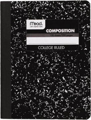 Mead - 100 Sheet, 9-3/4 x 7-1/2", College Ruled Composition Book - Black - USA Tool & Supply