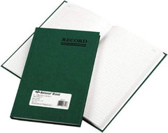 National Brand - 200 Sheet, 6-1/4 x 9-5/8", Record Rule Accounting Book - Green - USA Tool & Supply