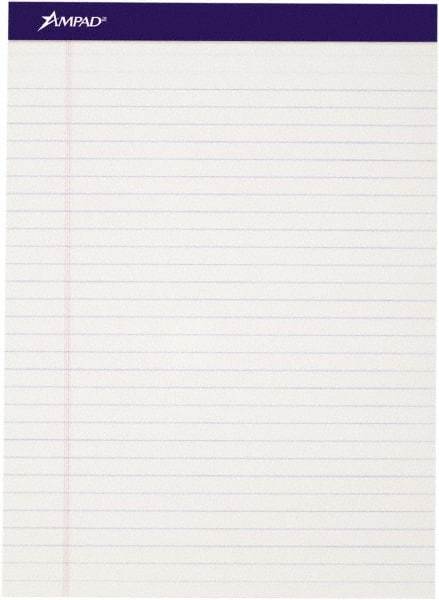 AMPAD - 50 Sheet, 8-1/2 x 11-3/4", Writing Pad - White - USA Tool & Supply