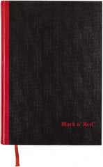 Black n Red - 96 Sheet, 8-1/4 x 11-3/4", Case Bound Notebook - Black - USA Tool & Supply