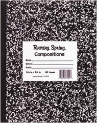 Roaring Spring - 36 Sheet, 8-1/2 x 7", Wide Ruled Composition Book - Black - USA Tool & Supply