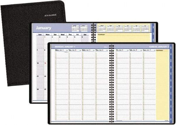 AT-A-GLANCE - 32 Sheet, 8-1/4 x 10-7/8", Weekly/Monthly Planner - Black - USA Tool & Supply