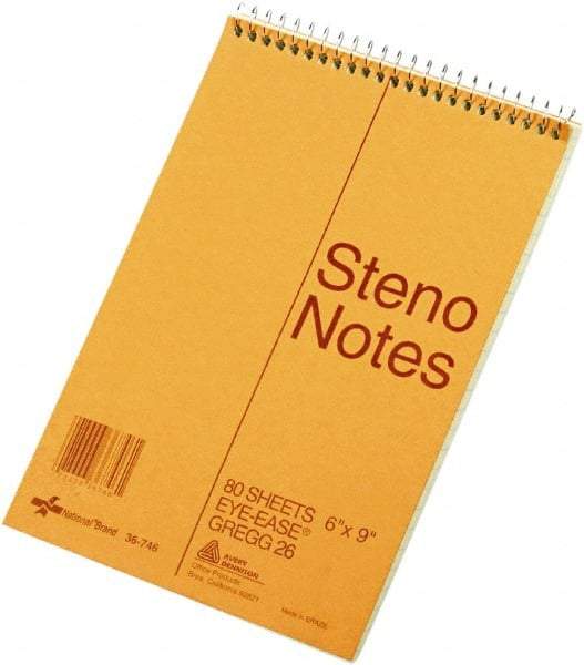 National Brand - 80 Sheet, 6 x 9", Gregg Steno Book - Brown - USA Tool & Supply