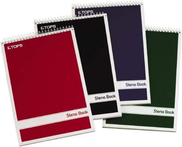 TOPS - 80 Sheet, 6 x 9", Gregg Steno Book - Assorted Colors - USA Tool & Supply