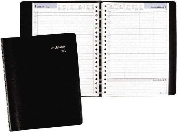 AT-A-GLANCE - 312 Sheet, 7-7/8 x 11", Group Daily Appointment Book - Black - USA Tool & Supply